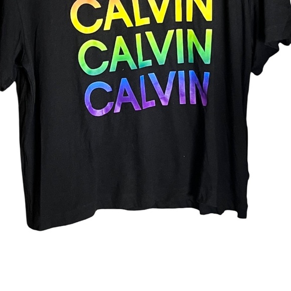 NWT | Calvin Klein (Jeans) Rainbow Pride Crop Tee | Size L | Modal Cotton Blend - Picture 5 of 12